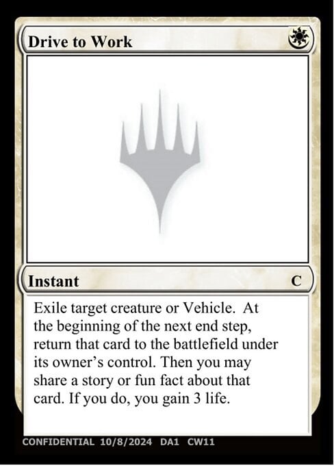 Drive to Work Card Front