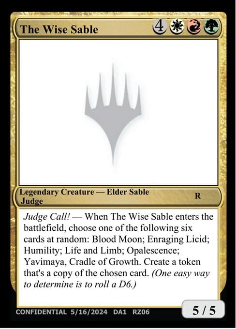 The Wise Sable Card Front