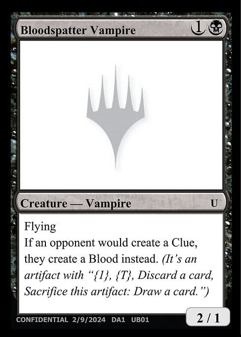 Bloodspatter Vampire Card Front