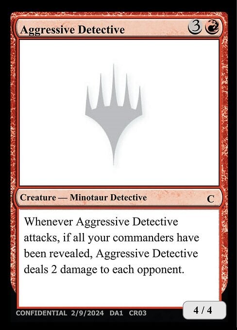 Aggressive Detective Card Front