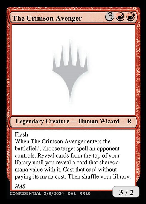The Crimson Avenger Card Front