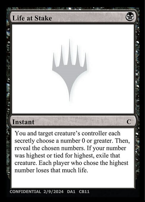 Life at Stake Card Front