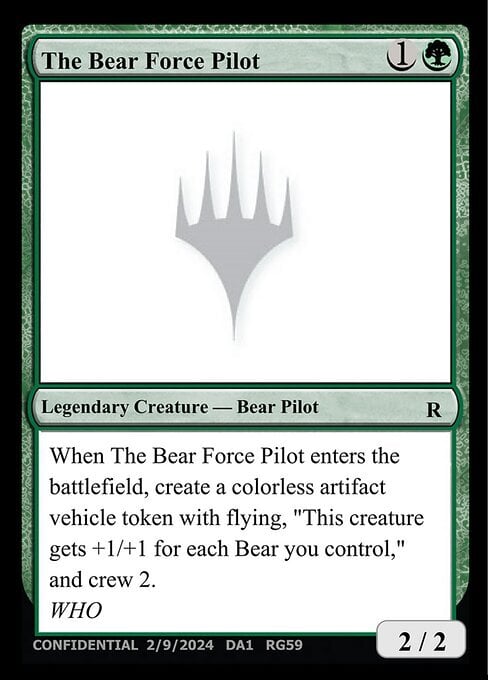 The Bear Force Pilot Card Front