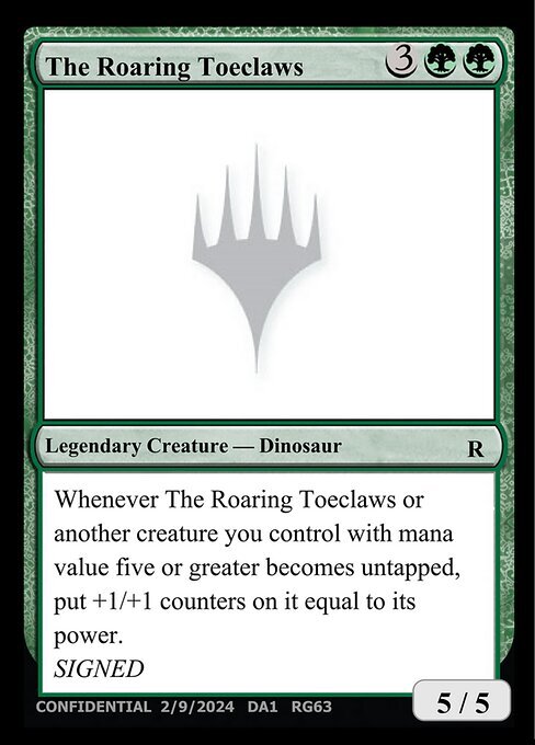 The Roaring Toeclaws Card Front