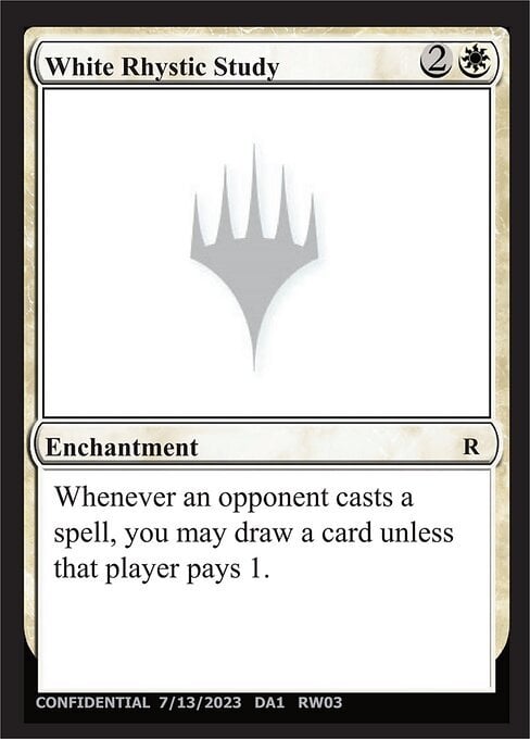 White Rhystic Study Card Front