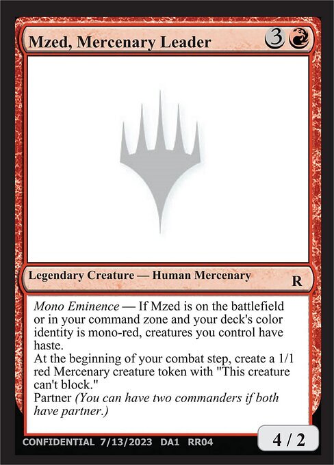 Mzed, Mercenary Leader Card Front
