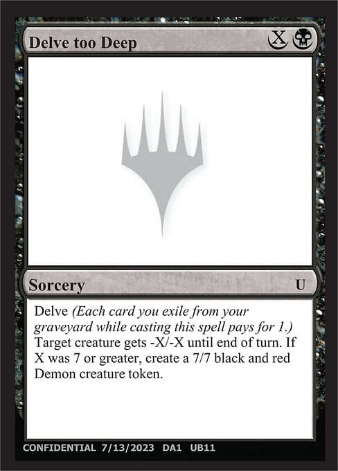 Delve too Deep Card Front