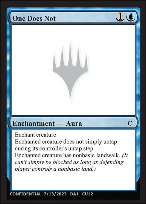 One Does Not Card Front