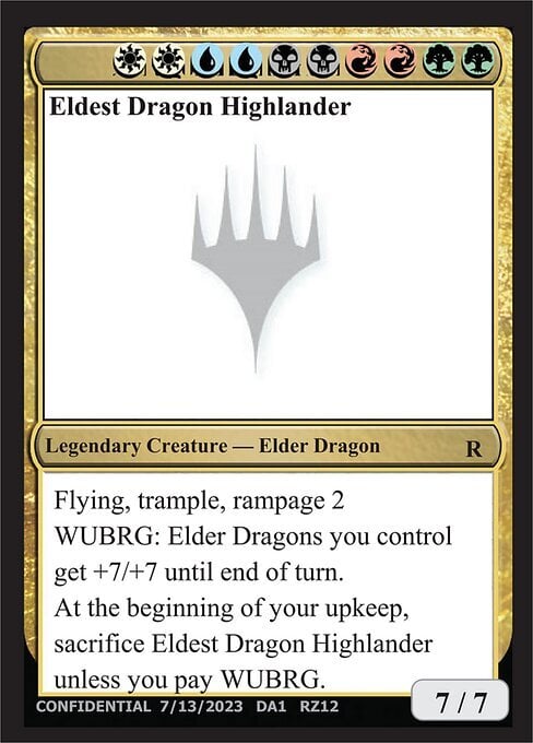 Eldest Dragon Highlander Card Front