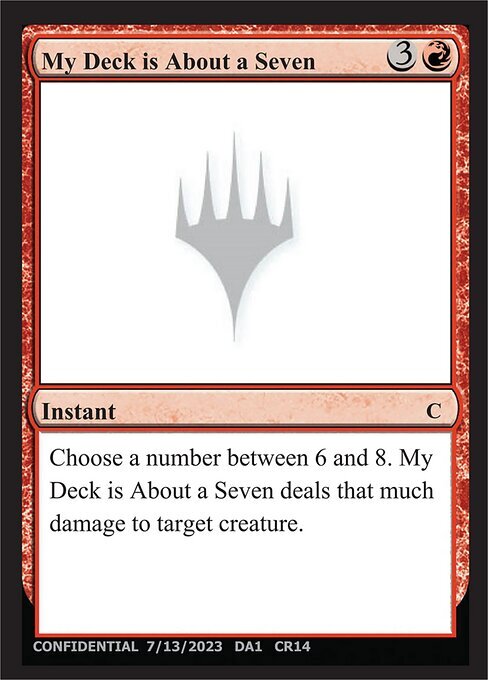 My Deck is About a Seven Frente