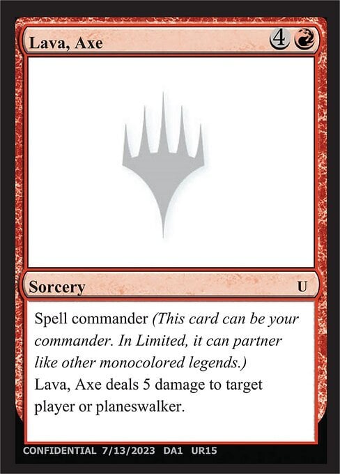 Lava, Axe Card Front