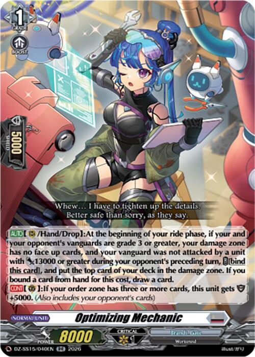 Optimizing Mechanic Card Front