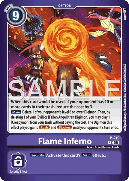 Flame Inferno Card Front