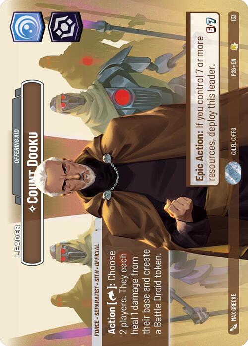 Count Dooku - Offering Aid Card Front