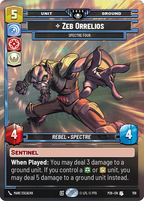 Zeb Orellios - Spectre Four Card Front