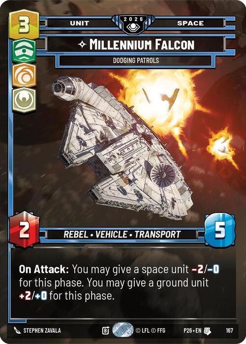 Millennium Falcon - Dodging Patrols Card Front