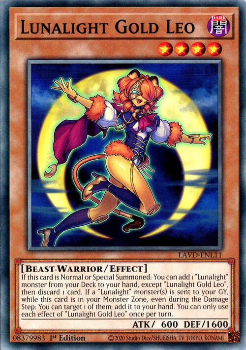 Lunalight Gold Leo Card Front