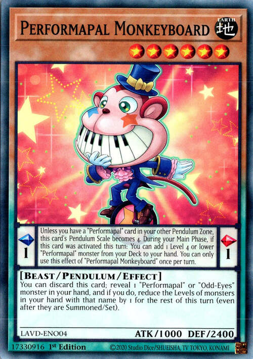 Performapal Monkeyboard Card Front