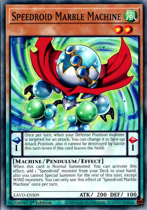 Speedroid Marble Machine Card Front