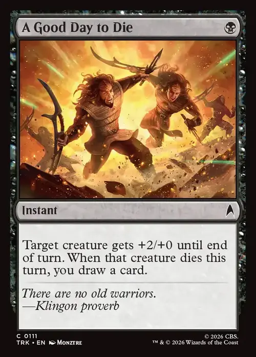 A Good Day to Die Card Front