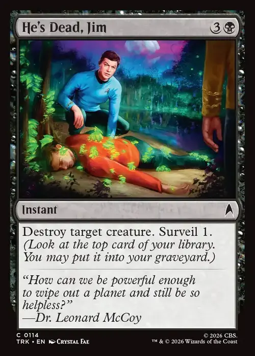 He's Dead, Jim Card Front