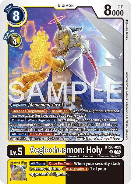 Aegiochusmon: Holy Card Front
