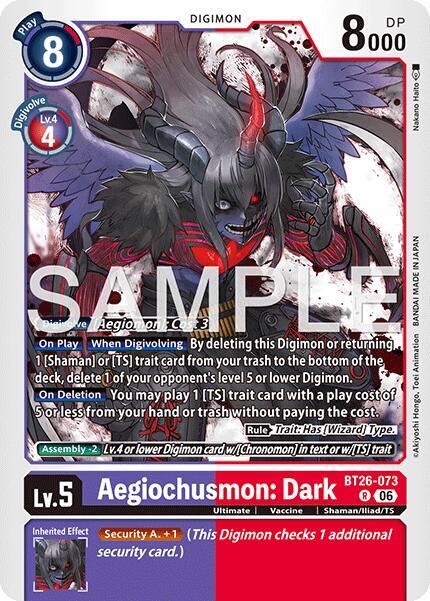 Aegiochusmon: Dark Card Front