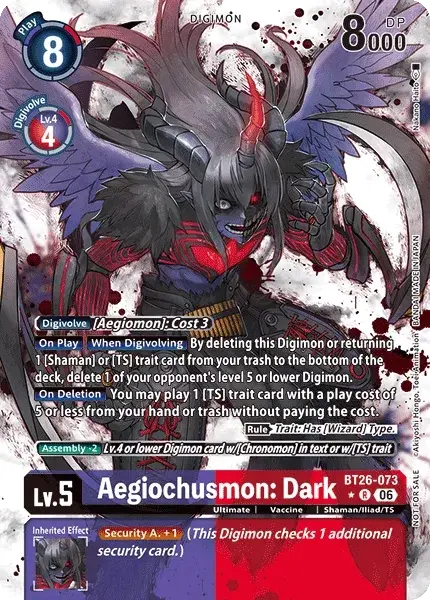 Aegiochusmon: Dark Card Front