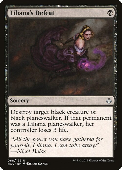 Liliana's Defeat Card Front