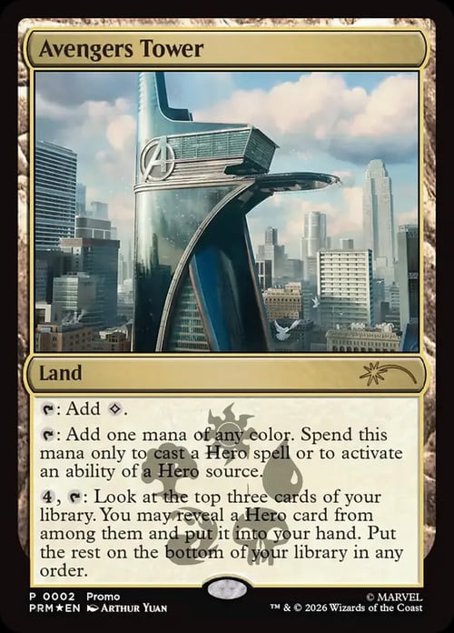 Avengers Tower Card Front
