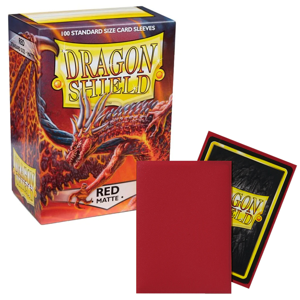 100 Dragon Shield Sleeves - Matte Red