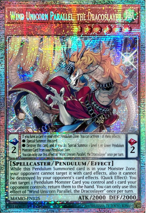 Parallelo Unicorno del Vento, il Dracoassassino Card Front
