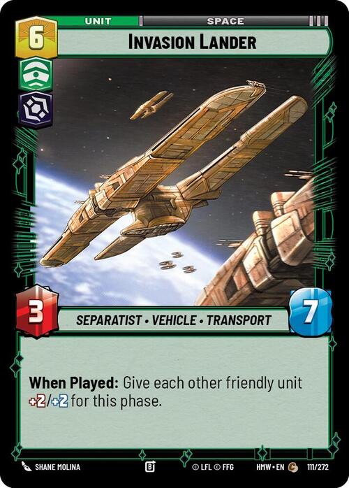 Invasion Lander Card Front