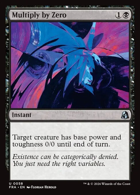 Multiply by Zero Card Front