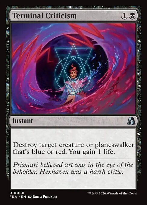 Terminal Criticism Card Front