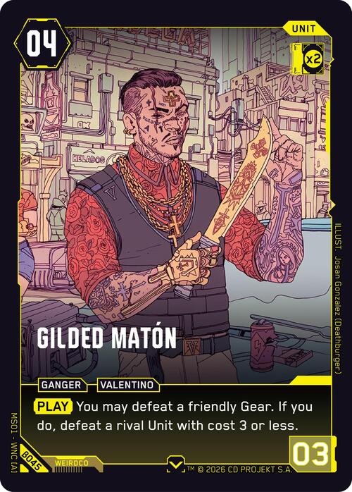 Gilded Matón Card Front