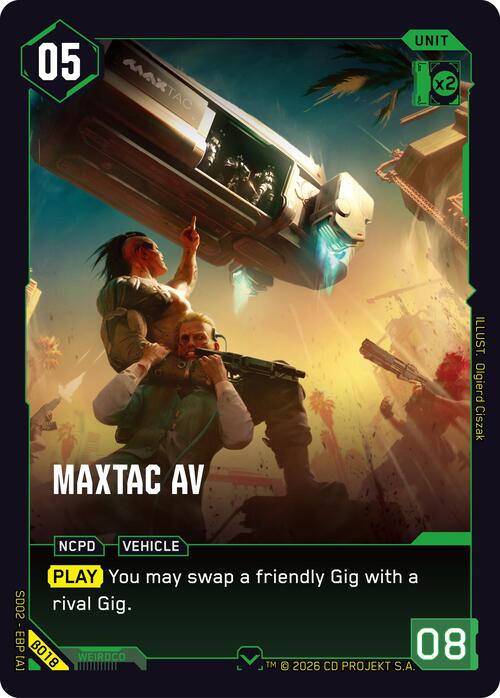 MaxTac AV Card Front