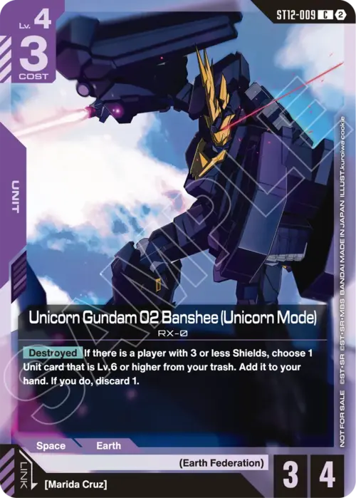 Unicorn Gundam 02 Banshee (Unicorn Mode) Card Front