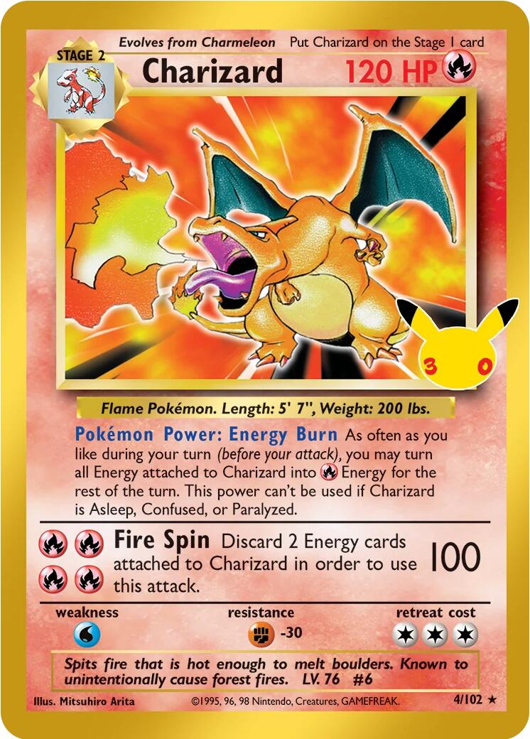 Charizard (30th Celebration Stamp | 4/102) - 30th Celebration
