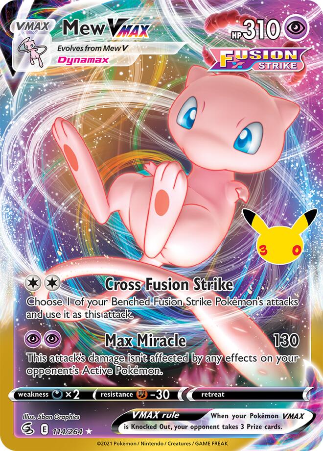Mew VMAX (30th Celebration Stamp | 114/264) - 30th Celebration