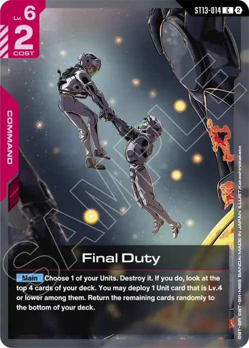 Final Duty Card Front