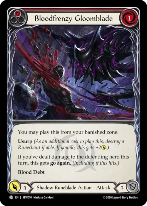 Bloodfrenzy Gloomblade - Red Card Front