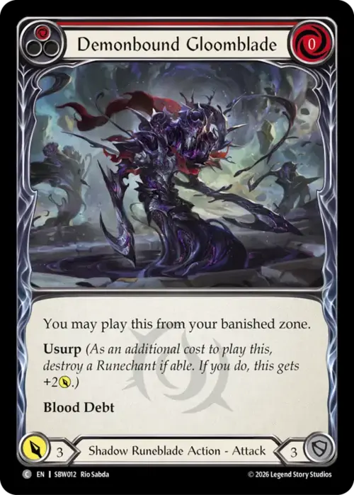 Demonbound Gloomblade - Red Card Front
