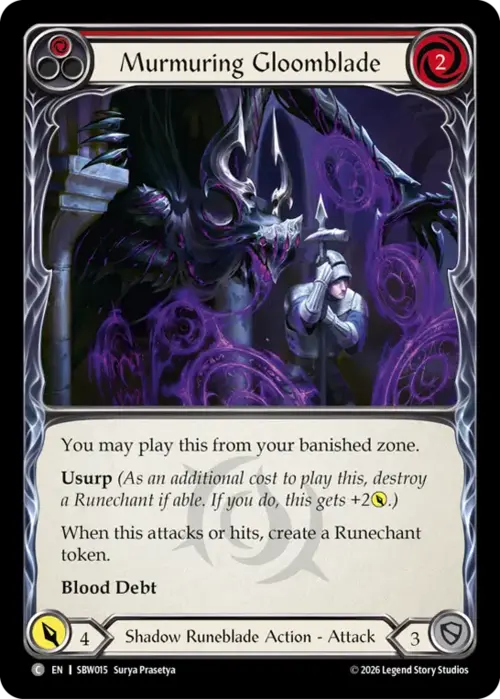 Murmuring Gloomblade (Red) Card Front