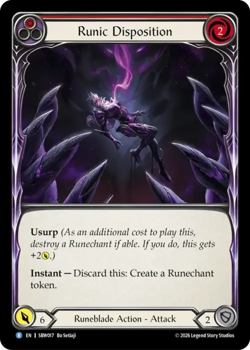 Runic Disposition Card Front