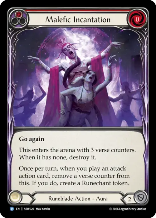 Malefic Incantation (Red) Card Front
