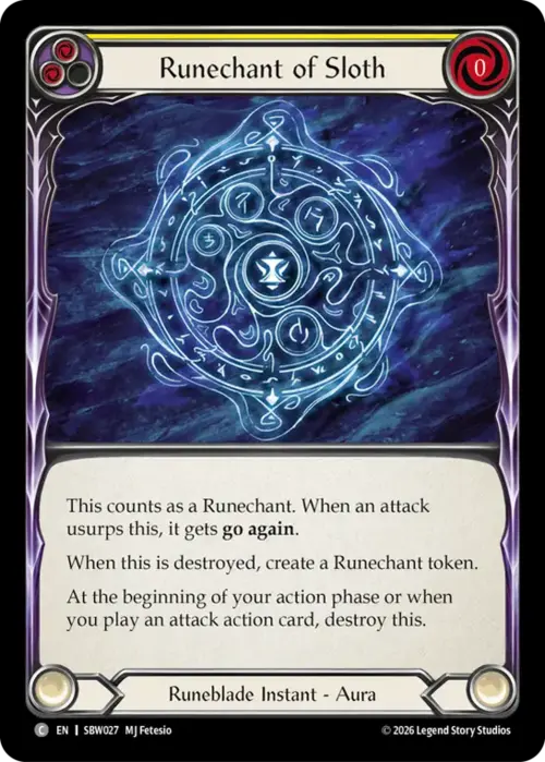 Runechant of Sloth Card Front