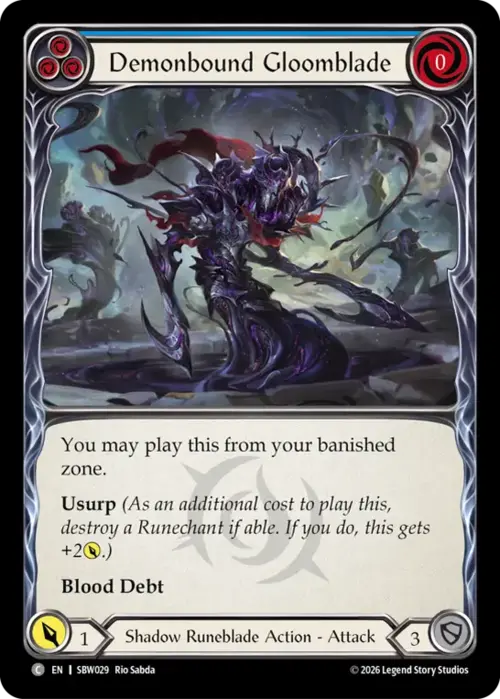 Demonbound Gloomblade (Blue) Card Front