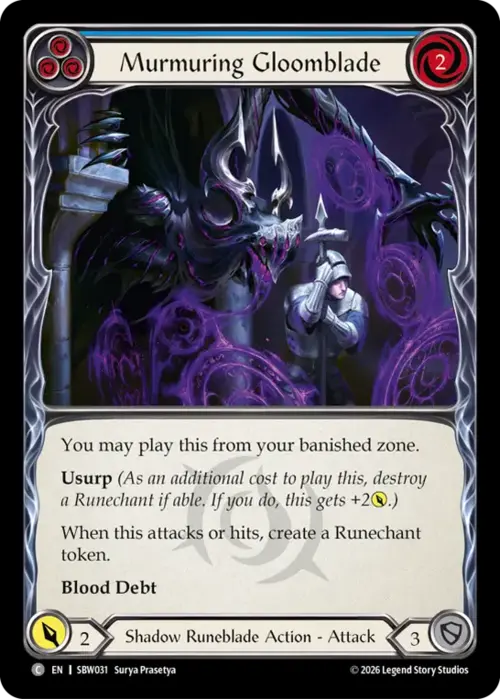 Murmuring Gloomblade (Blue) Frente
