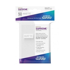 50 Ultimate Guard Supreme UX Matte Sleeves (White)